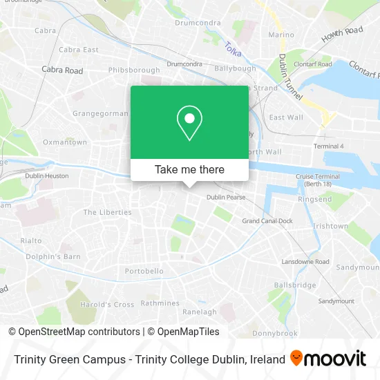 Trinity Green Campus - Trinity College Dublin map