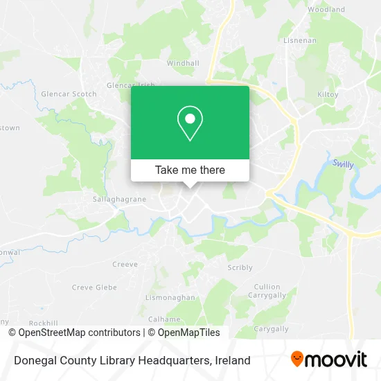 Donegal County Library Headquarters map
