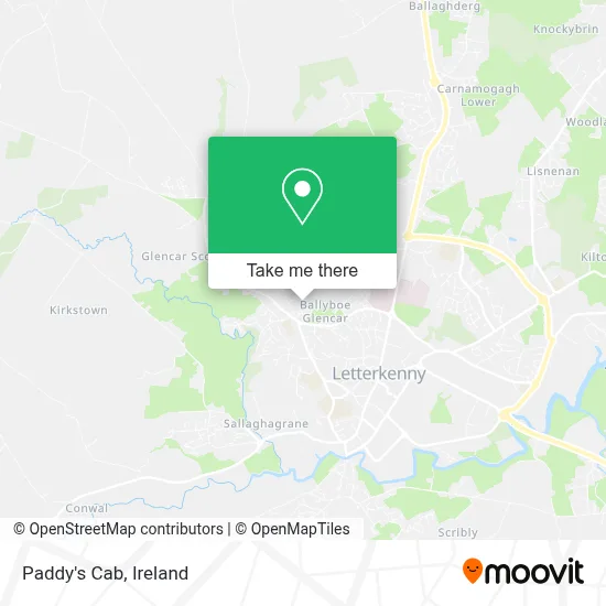 Paddy's Cab map