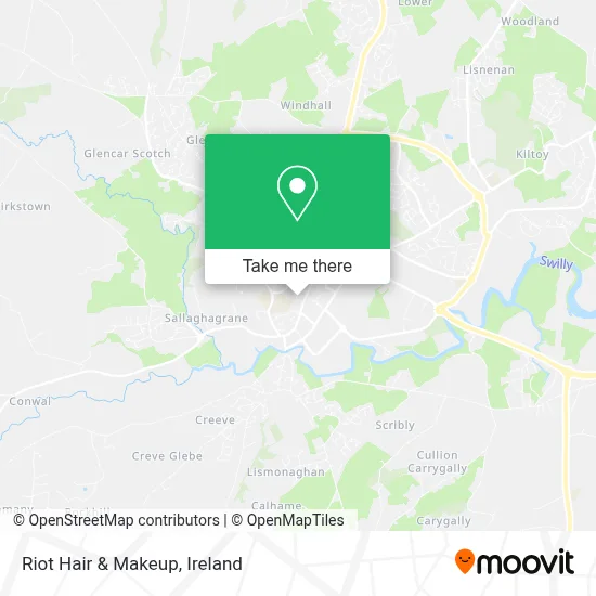 Riot Hair & Makeup map