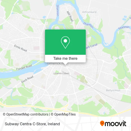 Subway Centra C-Store map