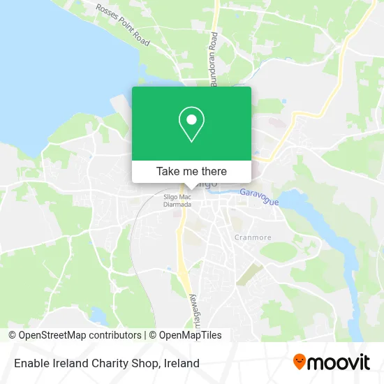 Enable Ireland Charity Shop map