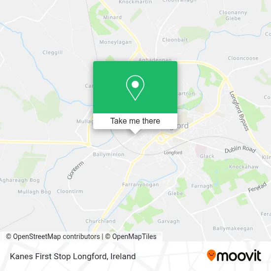 Kanes First Stop Longford map