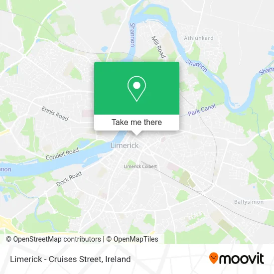 Limerick - Cruises Street map