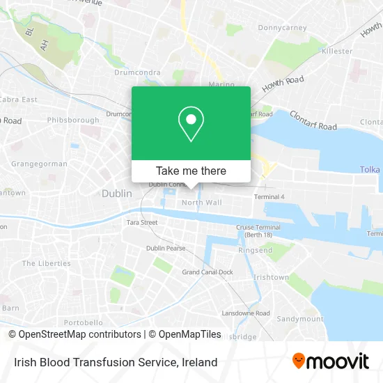 Irish Blood Transfusion Service map