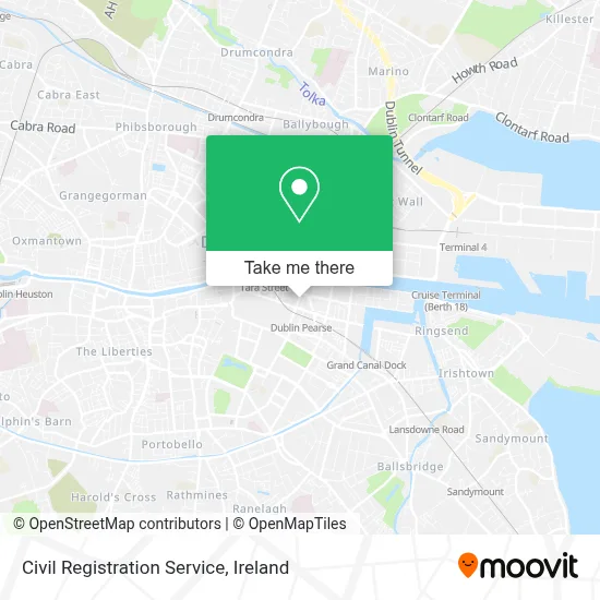 Civil Registration Service map