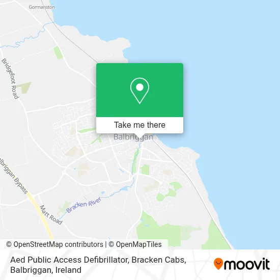 Aed Public Access Defibrillator, Bracken Cabs, Balbriggan map