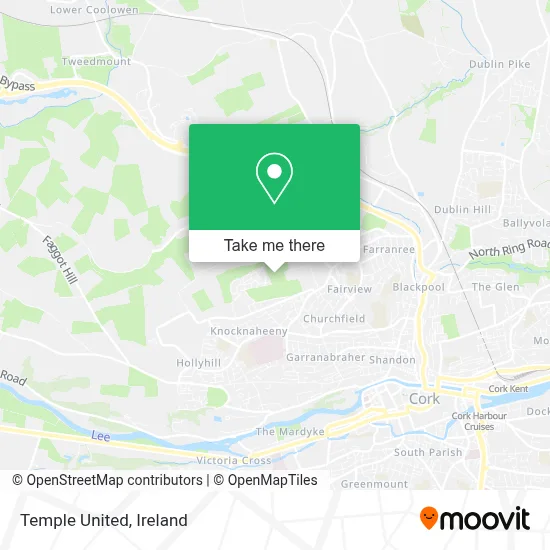 Temple United map