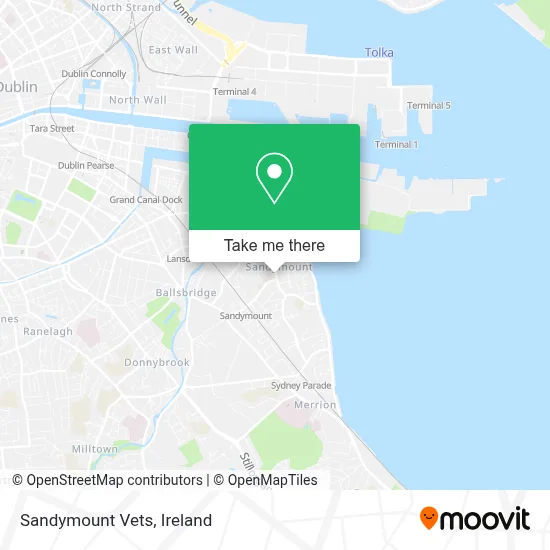 Sandymount Vets map