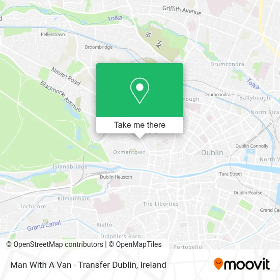 Man With A Van - Transfer Dublin map