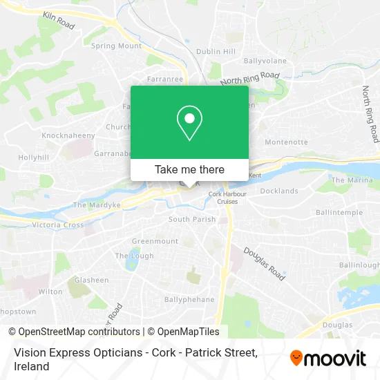 Vision Express Opticians - Cork - Patrick Street map