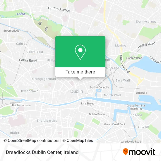 Dreadlocks Dublin Center map
