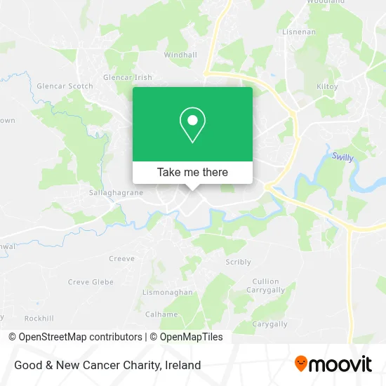Good & New Cancer Charity map