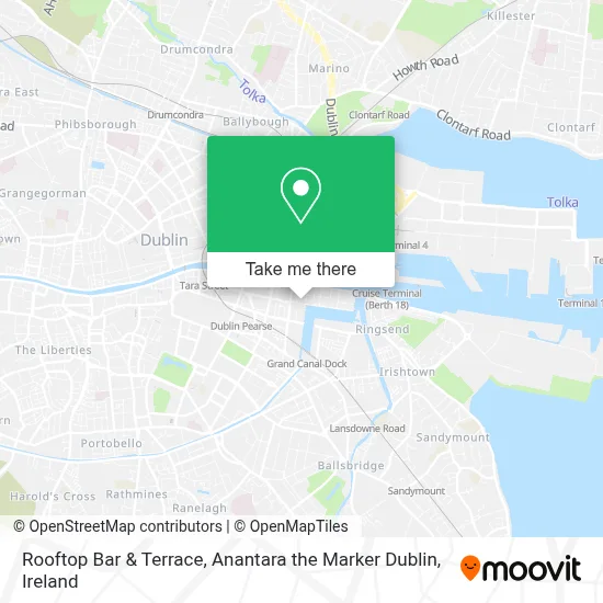 Rooftop Bar & Terrace, Anantara the Marker Dublin map