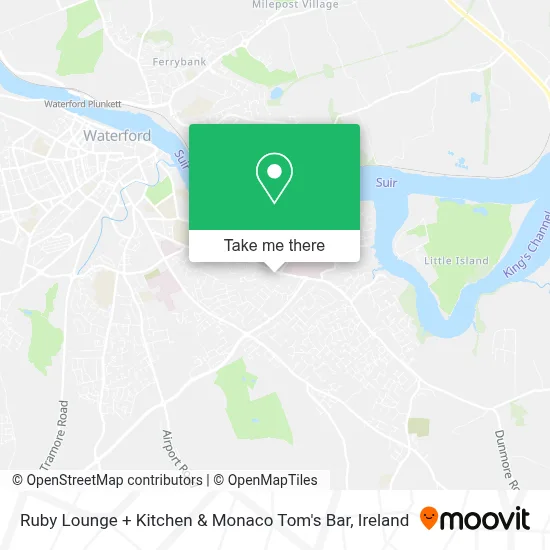 Ruby Lounge + Kitchen & Monaco Tom's Bar map