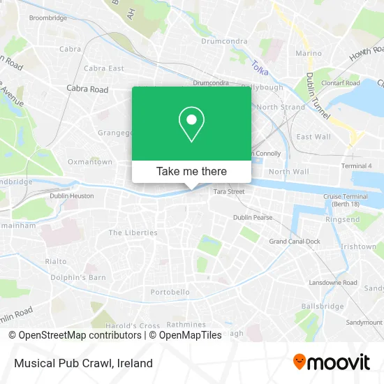 Musical Pub Crawl map