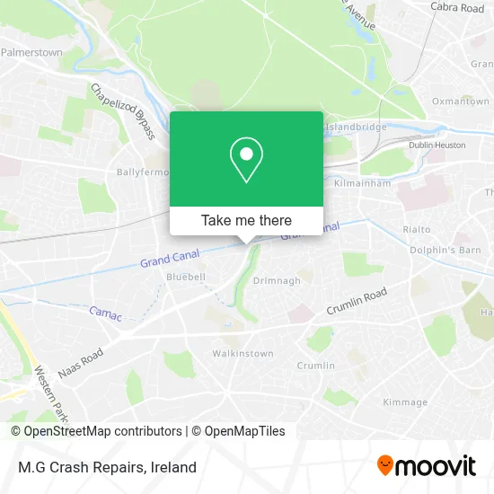 M.G Crash Repairs map