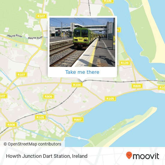 Howth Junction Dart Station map