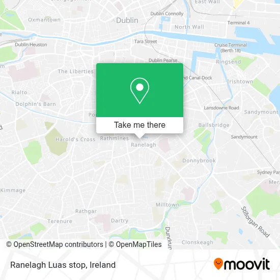 Ranelagh Luas stop map