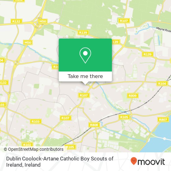 Dublin Coolock-Artane Catholic Boy Scouts of Ireland map