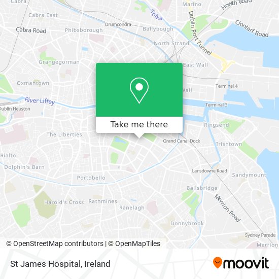 St James Hospital map