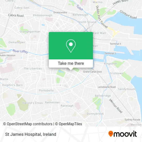 St James Hospital map