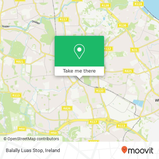 Balally Luas Stop map