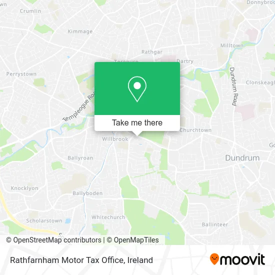 Rathfarnham Motor Tax Office map