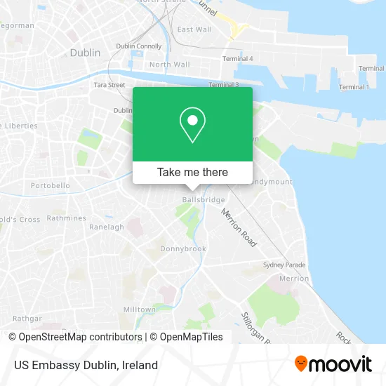 US Embassy Dublin map