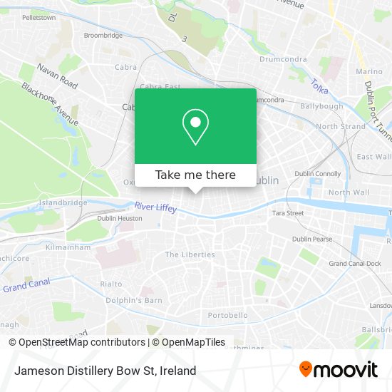 Jameson Distillery Bow St map