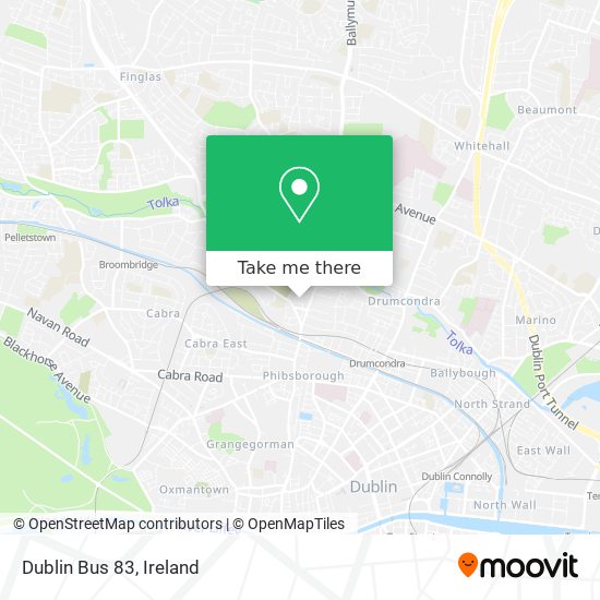 Dublin Bus 83 map
