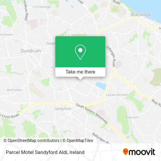 Parcel Motel Sandyford Aldi map