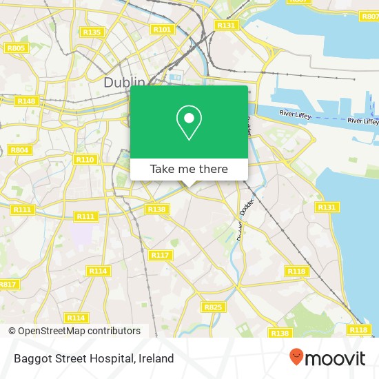 Baggot Street Hospital map