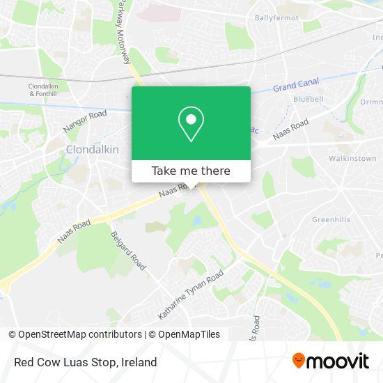 Red Cow Luas Stop map