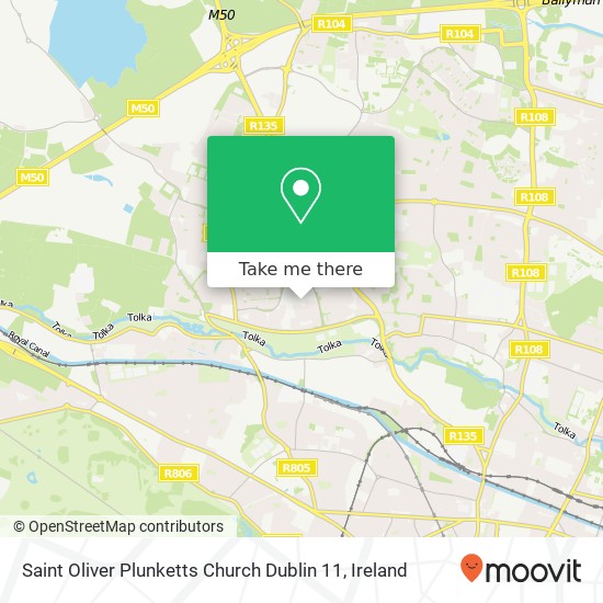 Saint Oliver Plunketts Church Dublin 11 map