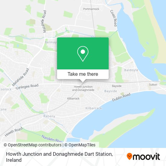 Howth Junction and Donaghmede Dart Station map
