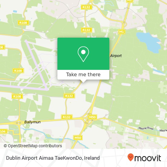 Dublin Airport Aimaa TaeKwonDo map