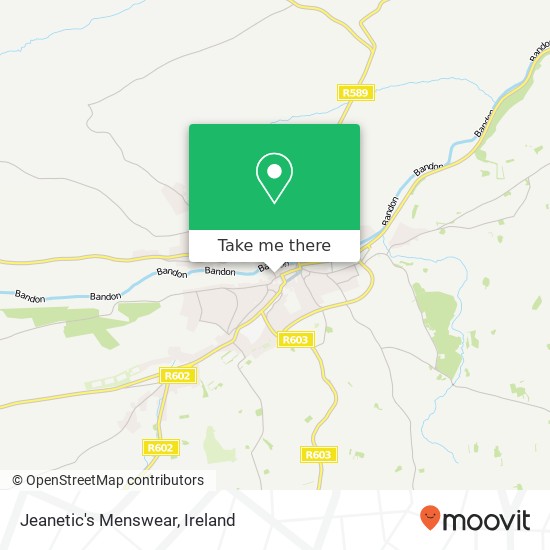 Jeanetic's Menswear, Weir Street Bandon, County Cork map