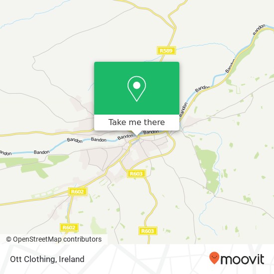 Ott Clothing, Bridge Street Bandon, County Cork map