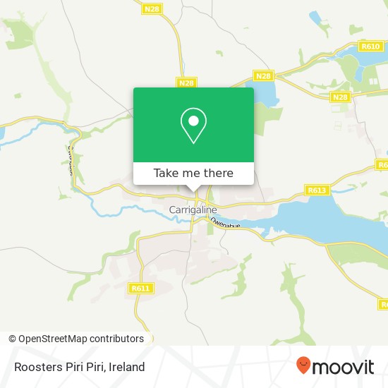 Roosters Piri Piri, Cork Road Carrigaline map