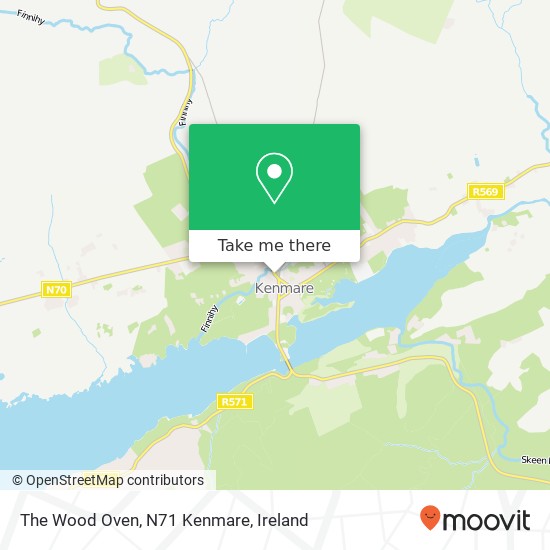 The Wood Oven, N71 Kenmare map