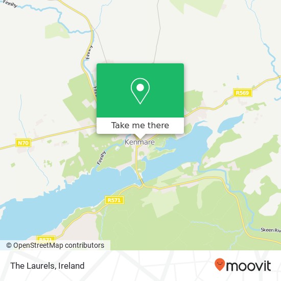 The Laurels, Main Street Kenmare map