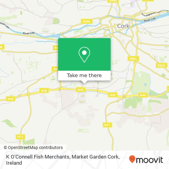 K O'Connell Fish Merchants, Market Garden Cork map