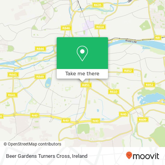Beer Gardens Turners Cross, Evergreen Road Cork map