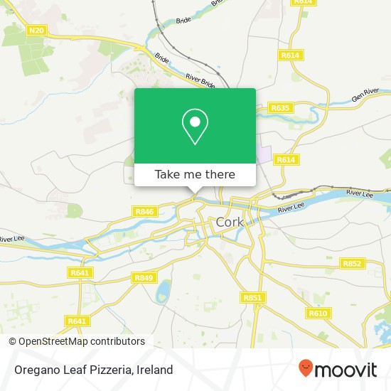 Oregano Leaf Pizzeria, 54 Shandon Street Cork map