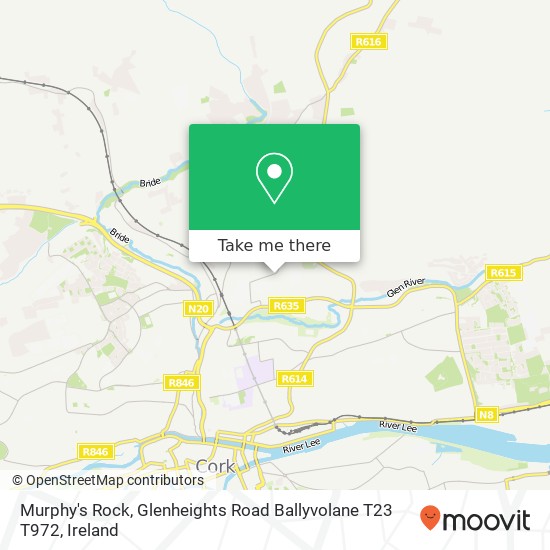 Murphy's Rock, Glenheights Road Ballyvolane T23 T972 map