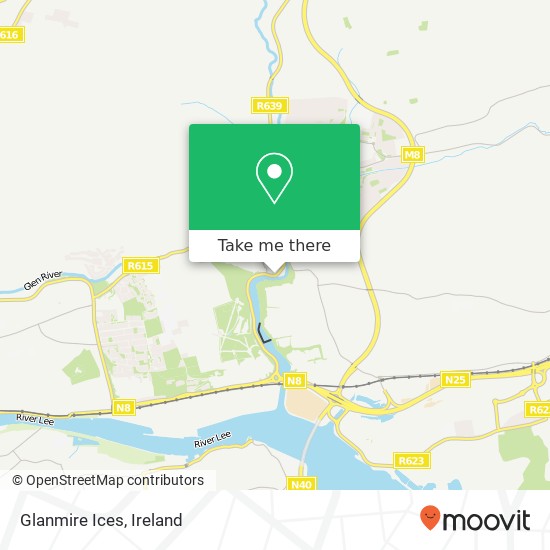Glanmire Ices, R639 Riverstown map