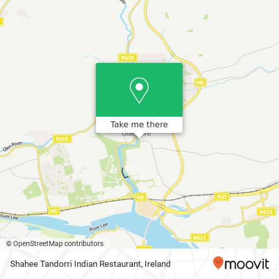 Shahee Tandorri Indian Restaurant, Glanmire Ballinglanna map