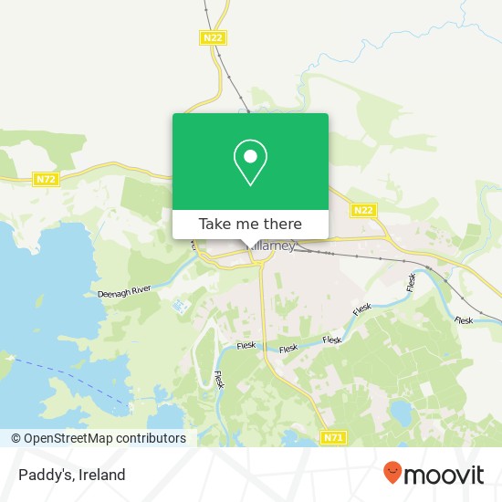 Paddy's, Killarney, County Kerry plan