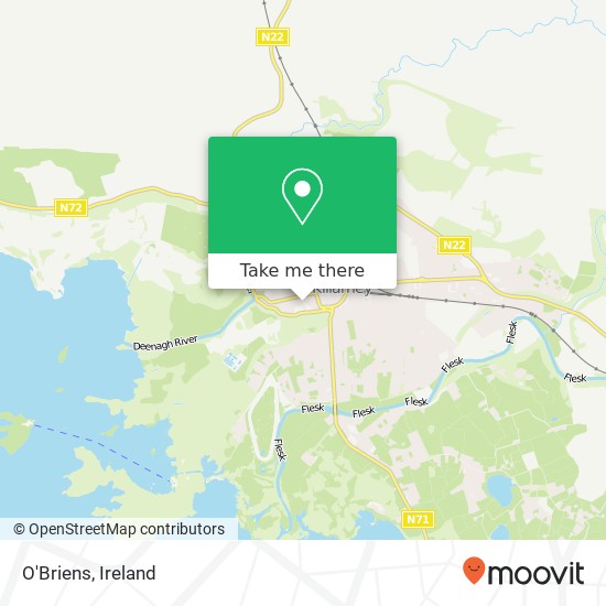 O'Briens, Beech Road Killarney, County Kerry map